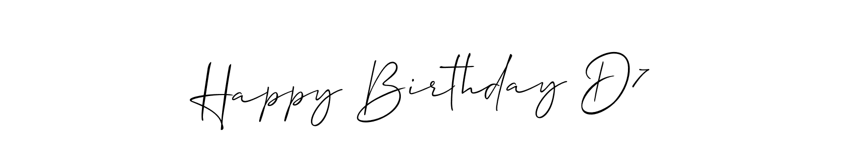 if you are searching for the best signature style for your name Happy Birthday D7. so please give up your signature search. here we have designed multiple signature styles  using Allison_Script. Happy Birthday D7 signature style 2 images and pictures png