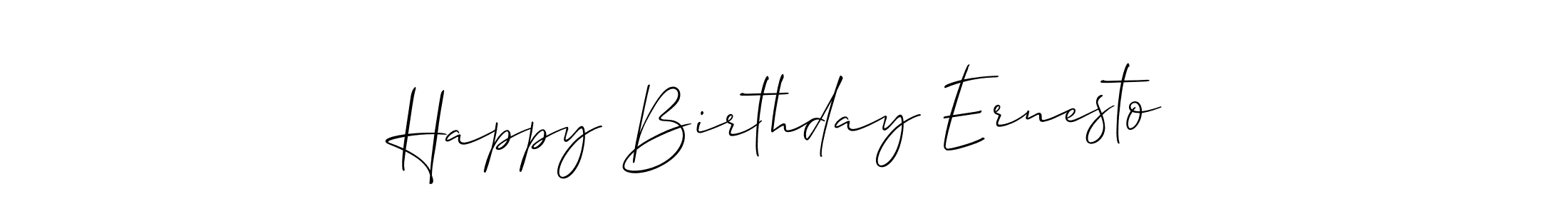 Also You can easily find your signature by using the search form. We will create Happy Birthday Ernesto name handwritten signature images for you free of cost using Allison_Script sign style. Happy Birthday Ernesto signature style 2 images and pictures png