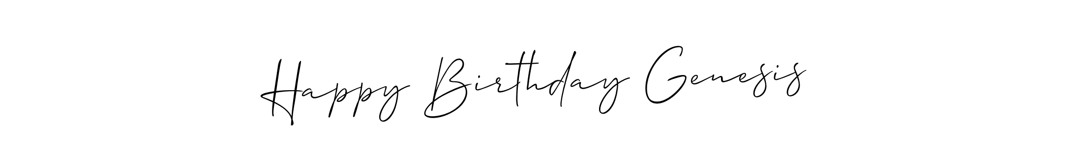 Make a beautiful signature design for name Happy Birthday Genesis. With this signature (Allison_Script) style, you can create a handwritten signature for free. Happy Birthday Genesis signature style 2 images and pictures png