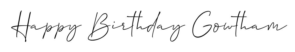 Use a signature maker to create a handwritten signature online. With this signature software, you can design (Allison_Script) your own signature for name Happy Birthday Gowtham. Happy Birthday Gowtham signature style 2 images and pictures png