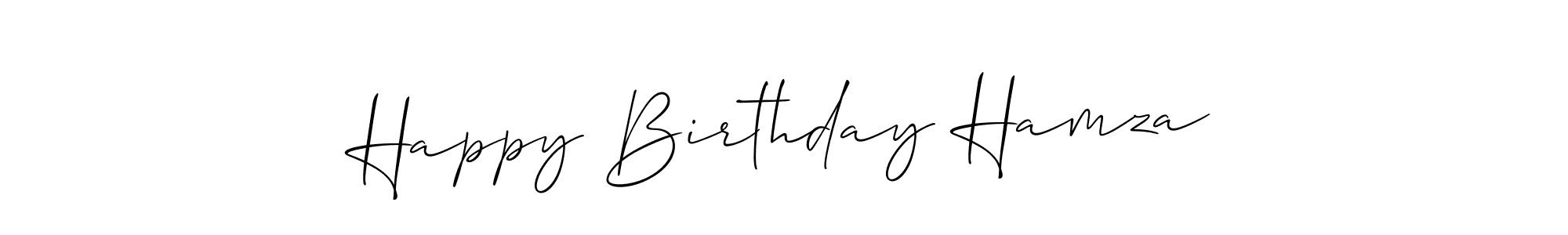 Create a beautiful signature design for name Happy Birthday Hamza. With this signature (Allison_Script) fonts, you can make a handwritten signature for free. Happy Birthday Hamza signature style 2 images and pictures png