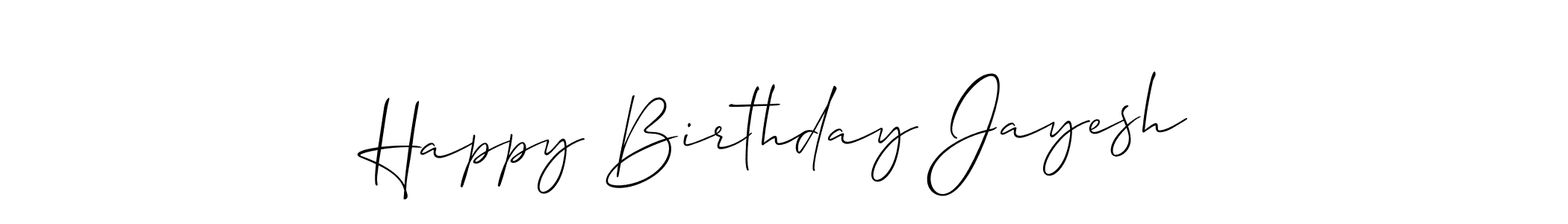 Make a beautiful signature design for name Happy Birthday Jayesh. With this signature (Allison_Script) style, you can create a handwritten signature for free. Happy Birthday Jayesh signature style 2 images and pictures png