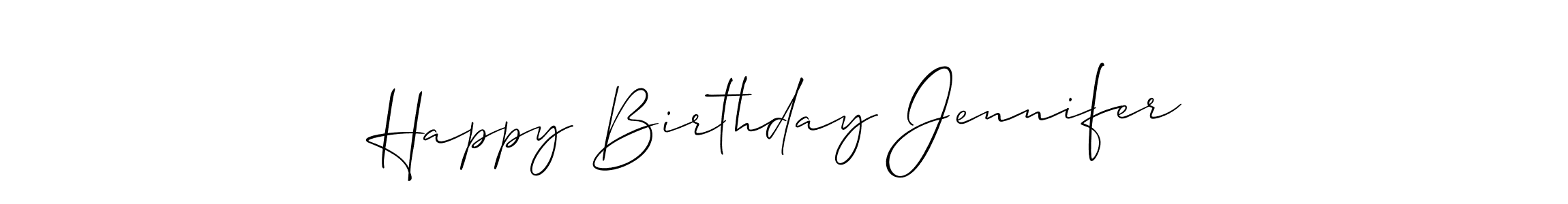 This is the best signature style for the Happy Birthday Jennifer name. Also you like these signature font (Allison_Script). Mix name signature. Happy Birthday Jennifer signature style 2 images and pictures png