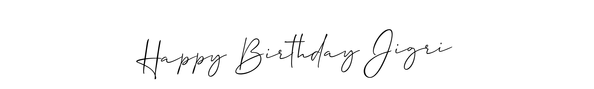 Use a signature maker to create a handwritten signature online. With this signature software, you can design (Allison_Script) your own signature for name Happy Birthday Jigri. Happy Birthday Jigri signature style 2 images and pictures png