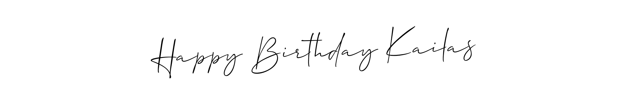 This is the best signature style for the Happy Birthday Kailas name. Also you like these signature font (Allison_Script). Mix name signature. Happy Birthday Kailas signature style 2 images and pictures png