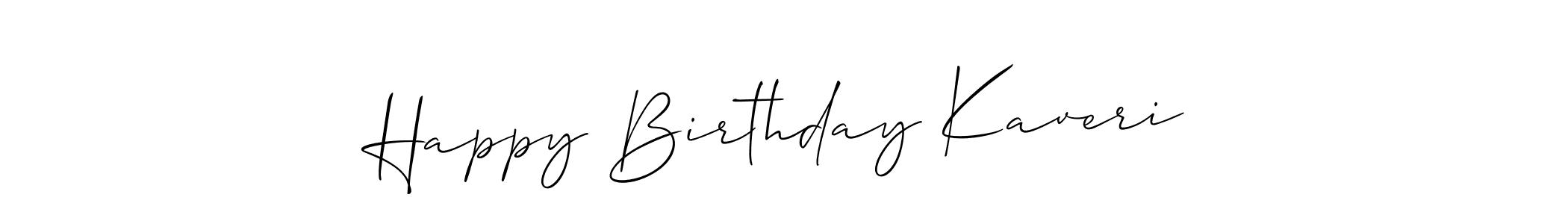 Use a signature maker to create a handwritten signature online. With this signature software, you can design (Allison_Script) your own signature for name Happy Birthday Kaveri. Happy Birthday Kaveri signature style 2 images and pictures png