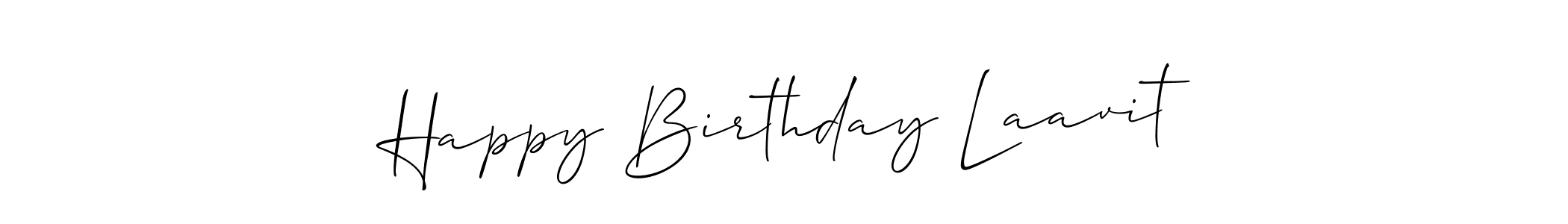The best way (Allison_Script) to make a short signature is to pick only two or three words in your name. The name Happy Birthday Laavit include a total of six letters. For converting this name. Happy Birthday Laavit signature style 2 images and pictures png