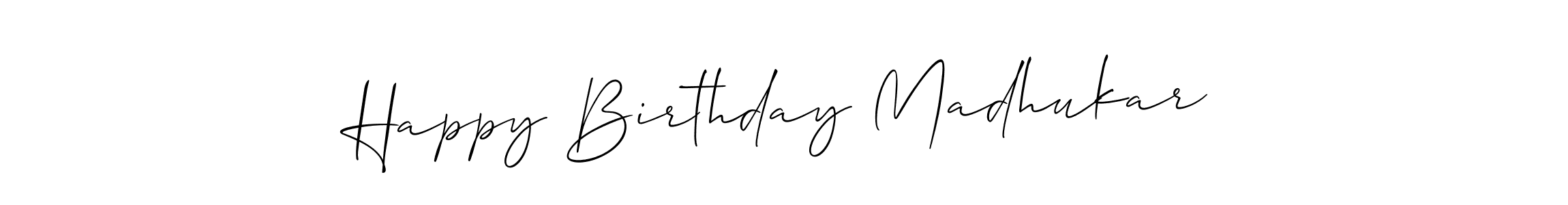 Make a beautiful signature design for name Happy Birthday Madhukar. With this signature (Allison_Script) style, you can create a handwritten signature for free. Happy Birthday Madhukar signature style 2 images and pictures png