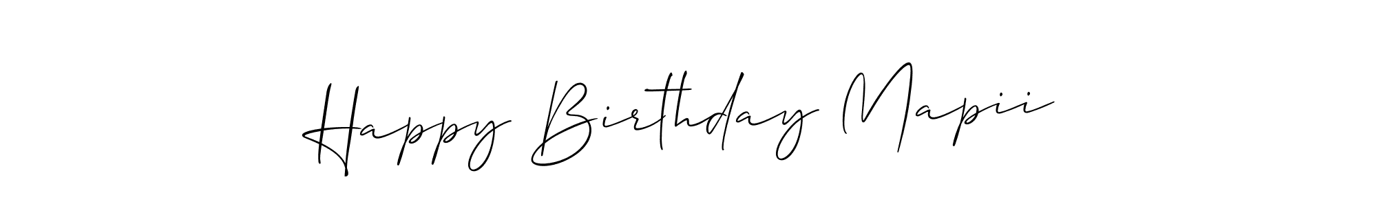 Check out images of Autograph of Happy Birthday Mapii name. Actor Happy Birthday Mapii Signature Style. Allison_Script is a professional sign style online. Happy Birthday Mapii signature style 2 images and pictures png