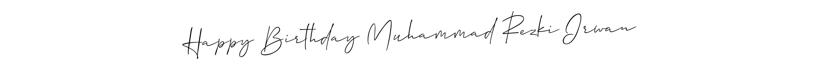 How to Draw Happy Birthday Muhammad Rezki Irwan signature style? Allison_Script is a latest design signature styles for name Happy Birthday Muhammad Rezki Irwan. Happy Birthday Muhammad Rezki Irwan signature style 2 images and pictures png