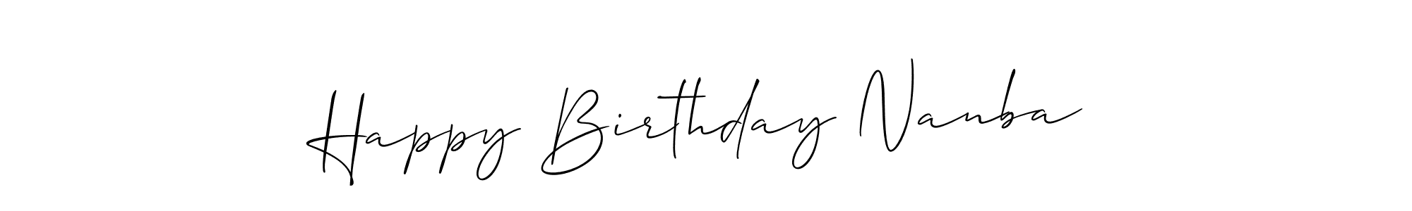 It looks lik you need a new signature style for name Happy Birthday Nanba. Design unique handwritten (Allison_Script) signature with our free signature maker in just a few clicks. Happy Birthday Nanba signature style 2 images and pictures png