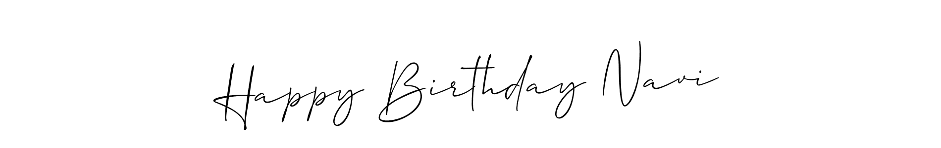 Allison_Script is a professional signature style that is perfect for those who want to add a touch of class to their signature. It is also a great choice for those who want to make their signature more unique. Get Happy Birthday Navi name to fancy signature for free. Happy Birthday Navi signature style 2 images and pictures png