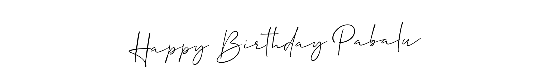 Allison_Script is a professional signature style that is perfect for those who want to add a touch of class to their signature. It is also a great choice for those who want to make their signature more unique. Get Happy Birthday Pabalu name to fancy signature for free. Happy Birthday Pabalu signature style 2 images and pictures png