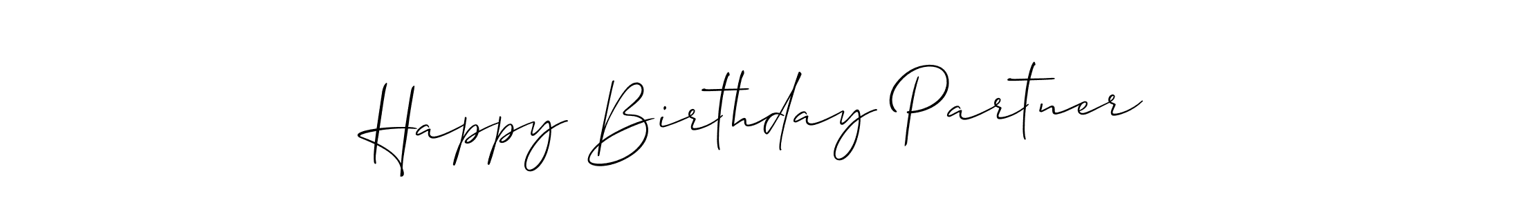 How to make Happy Birthday Partner name signature. Use Allison_Script style for creating short signs online. This is the latest handwritten sign. Happy Birthday Partner signature style 2 images and pictures png