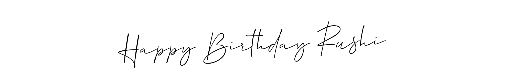 Make a short Happy Birthday Rushi signature style. Manage your documents anywhere anytime using Allison_Script. Create and add eSignatures, submit forms, share and send files easily. Happy Birthday Rushi signature style 2 images and pictures png