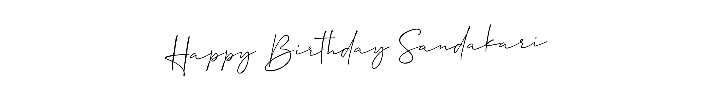 It looks lik you need a new signature style for name Happy Birthday Sandakari. Design unique handwritten (Allison_Script) signature with our free signature maker in just a few clicks. Happy Birthday Sandakari signature style 2 images and pictures png