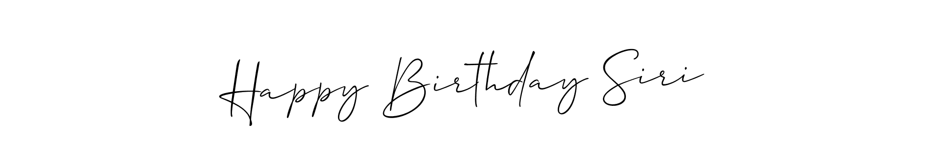 How to make Happy Birthday Siri signature? Allison_Script is a professional autograph style. Create handwritten signature for Happy Birthday Siri name. Happy Birthday Siri signature style 2 images and pictures png