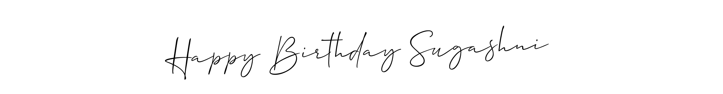 Similarly Allison_Script is the best handwritten signature design. Signature creator online .You can use it as an online autograph creator for name Happy Birthday Sugashni. Happy Birthday Sugashni signature style 2 images and pictures png