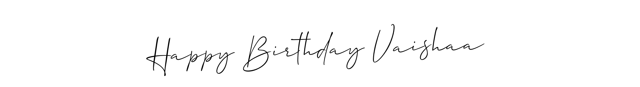 Make a beautiful signature design for name Happy Birthday Vaishaa. With this signature (Allison_Script) style, you can create a handwritten signature for free. Happy Birthday Vaishaa signature style 2 images and pictures png