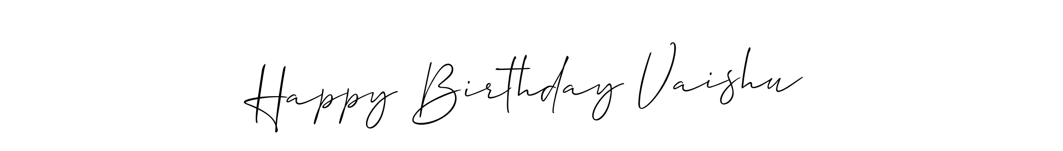 Happy Birthday Vaishu stylish signature style. Best Handwritten Sign (Allison_Script) for my name. Handwritten Signature Collection Ideas for my name Happy Birthday Vaishu. Happy Birthday Vaishu signature style 2 images and pictures png