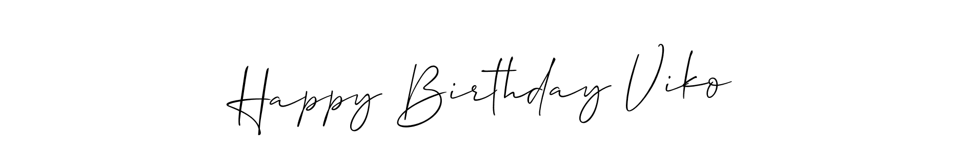 Check out images of Autograph of Happy Birthday Viko name. Actor Happy Birthday Viko Signature Style. Allison_Script is a professional sign style online. Happy Birthday Viko signature style 2 images and pictures png