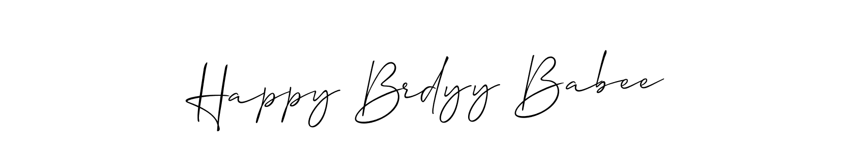 You should practise on your own different ways (Allison_Script) to write your name (Happy Brdyy Babee) in signature. don't let someone else do it for you. Happy Brdyy Babee signature style 2 images and pictures png