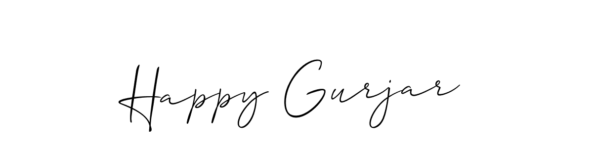 Also we have Happy Gurjar name is the best signature style. Create professional handwritten signature collection using Allison_Script autograph style. Happy Gurjar signature style 2 images and pictures png