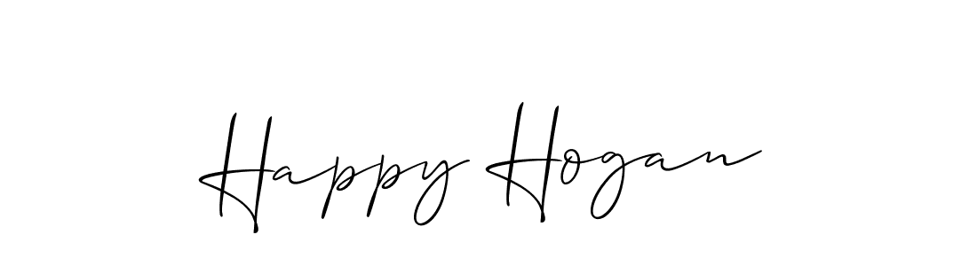 The best way (Allison_Script) to make a short signature is to pick only two or three words in your name. The name Happy Hogan include a total of six letters. For converting this name. Happy Hogan signature style 2 images and pictures png