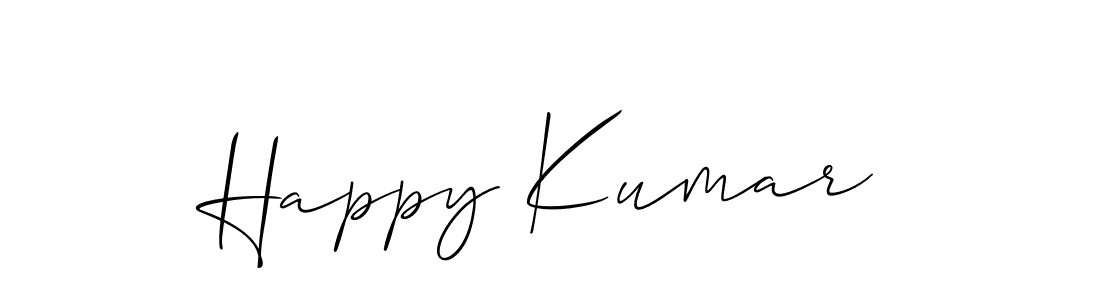 Make a beautiful signature design for name Happy Kumar. With this signature (Allison_Script) style, you can create a handwritten signature for free. Happy Kumar signature style 2 images and pictures png