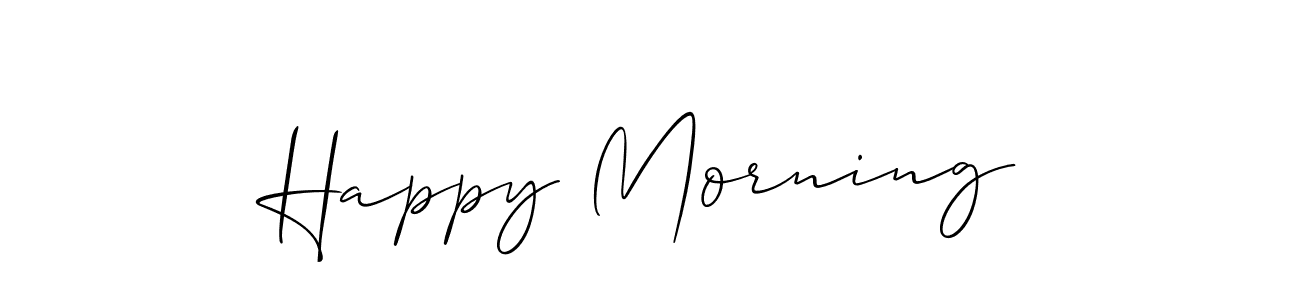 The best way (Allison_Script) to make a short signature is to pick only two or three words in your name. The name Happy Morning include a total of six letters. For converting this name. Happy Morning signature style 2 images and pictures png