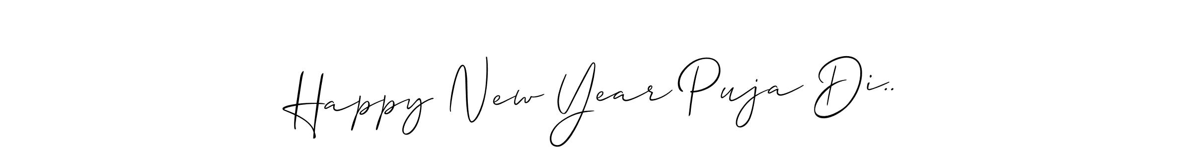 Also You can easily find your signature by using the search form. We will create Happy New Year Puja Di.. name handwritten signature images for you free of cost using Allison_Script sign style. Happy New Year Puja Di.. signature style 2 images and pictures png