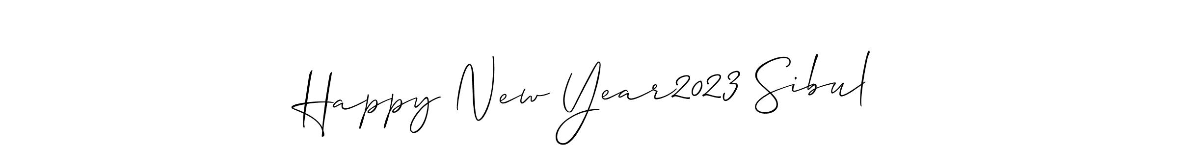 Check out images of Autograph of Happy New Year2023 Sibul name. Actor Happy New Year2023 Sibul Signature Style. Allison_Script is a professional sign style online. Happy New Year2023 Sibul signature style 2 images and pictures png