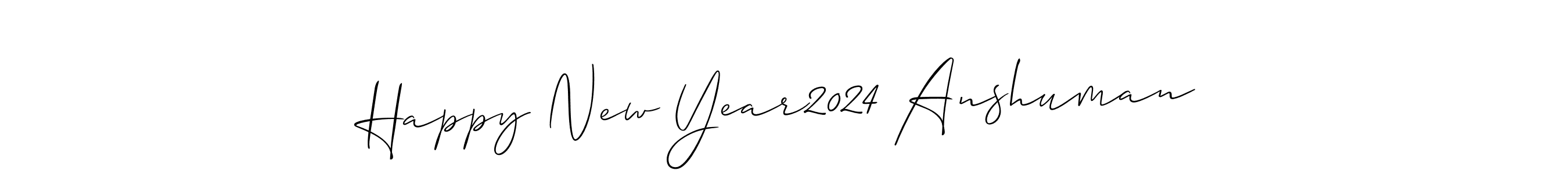 How to make Happy New Year2024 Anshuman name signature. Use Allison_Script style for creating short signs online. This is the latest handwritten sign. Happy New Year2024 Anshuman signature style 2 images and pictures png