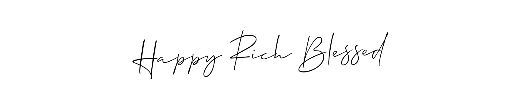 Also You can easily find your signature by using the search form. We will create Happy Rich Blessed name handwritten signature images for you free of cost using Allison_Script sign style. Happy Rich Blessed signature style 2 images and pictures png