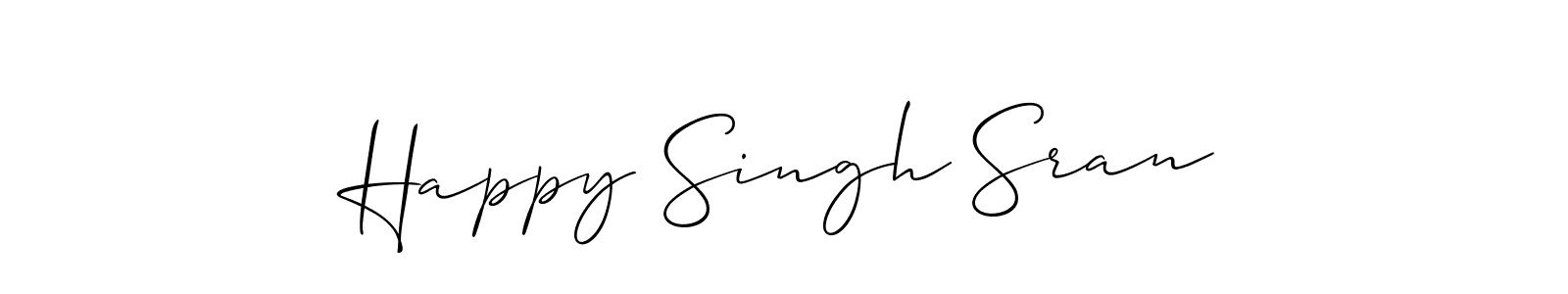 if you are searching for the best signature style for your name Happy Singh Sran. so please give up your signature search. here we have designed multiple signature styles  using Allison_Script. Happy Singh Sran signature style 2 images and pictures png