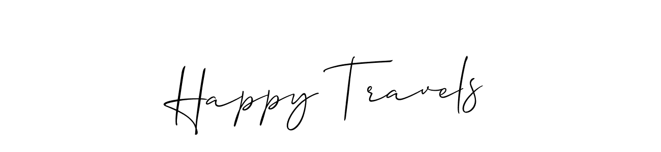Use a signature maker to create a handwritten signature online. With this signature software, you can design (Allison_Script) your own signature for name Happy Travels. Happy Travels signature style 2 images and pictures png