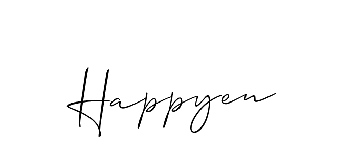 Similarly Allison_Script is the best handwritten signature design. Signature creator online .You can use it as an online autograph creator for name Happyen. Happyen signature style 2 images and pictures png
