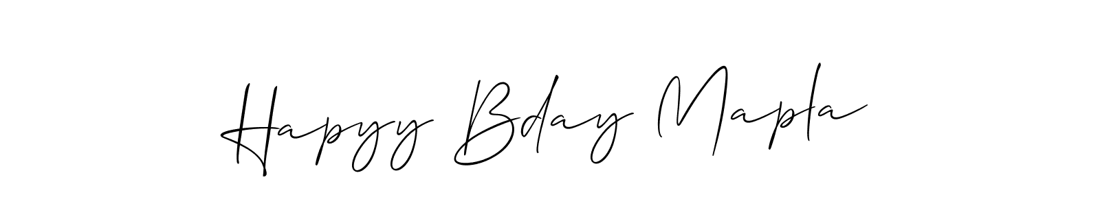 Also You can easily find your signature by using the search form. We will create Hapyy Bday Mapla name handwritten signature images for you free of cost using Allison_Script sign style. Hapyy Bday Mapla signature style 2 images and pictures png