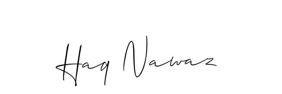 if you are searching for the best signature style for your name Haq Nawaz. so please give up your signature search. here we have designed multiple signature styles  using Allison_Script. Haq Nawaz signature style 2 images and pictures png