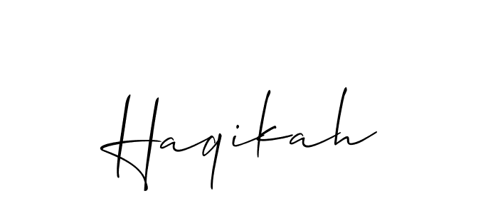 Check out images of Autograph of Haqikah name. Actor Haqikah Signature Style. Allison_Script is a professional sign style online. Haqikah signature style 2 images and pictures png