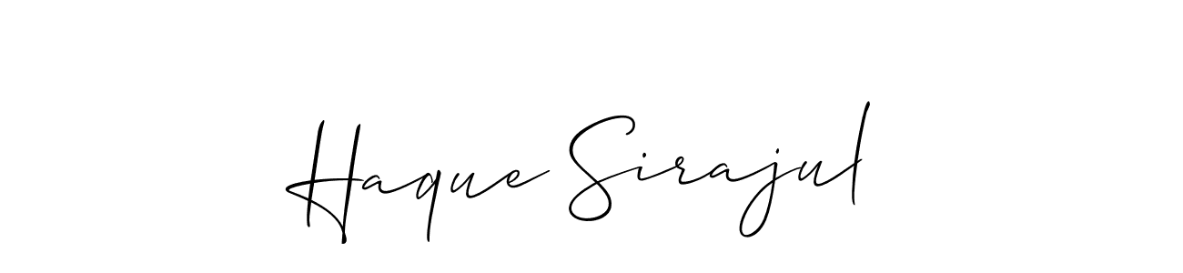 Make a beautiful signature design for name Haque Sirajul. With this signature (Allison_Script) style, you can create a handwritten signature for free. Haque Sirajul signature style 2 images and pictures png