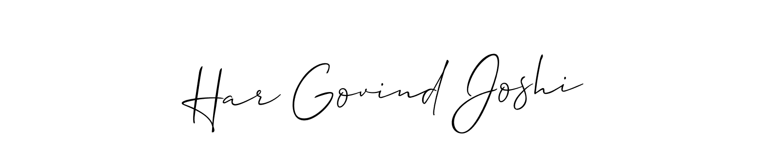 Create a beautiful signature design for name Har Govind Joshi. With this signature (Allison_Script) fonts, you can make a handwritten signature for free. Har Govind Joshi signature style 2 images and pictures png