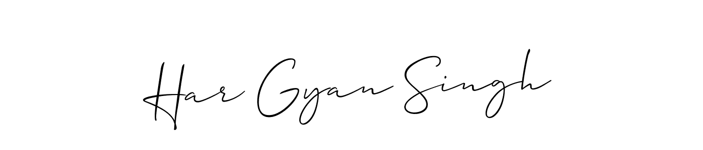 The best way (Allison_Script) to make a short signature is to pick only two or three words in your name. The name Har Gyan Singh include a total of six letters. For converting this name. Har Gyan Singh signature style 2 images and pictures png