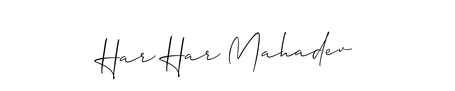 Similarly Allison_Script is the best handwritten signature design. Signature creator online .You can use it as an online autograph creator for name Har Har Mahadev. Har Har Mahadev signature style 2 images and pictures png