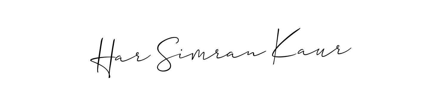 if you are searching for the best signature style for your name Har Simran Kaur. so please give up your signature search. here we have designed multiple signature styles  using Allison_Script. Har Simran Kaur signature style 2 images and pictures png