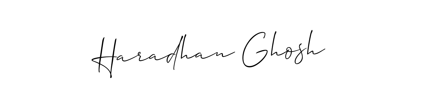 The best way (Allison_Script) to make a short signature is to pick only two or three words in your name. The name Haradhan Ghosh include a total of six letters. For converting this name. Haradhan Ghosh signature style 2 images and pictures png