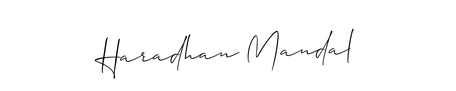 Make a beautiful signature design for name Haradhan Mandal. With this signature (Allison_Script) style, you can create a handwritten signature for free. Haradhan Mandal signature style 2 images and pictures png