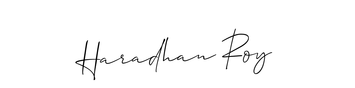 Similarly Allison_Script is the best handwritten signature design. Signature creator online .You can use it as an online autograph creator for name Haradhan Roy. Haradhan Roy signature style 2 images and pictures png