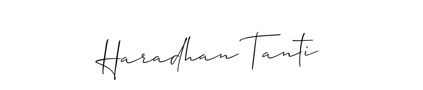 It looks lik you need a new signature style for name Haradhan Tanti. Design unique handwritten (Allison_Script) signature with our free signature maker in just a few clicks. Haradhan Tanti signature style 2 images and pictures png