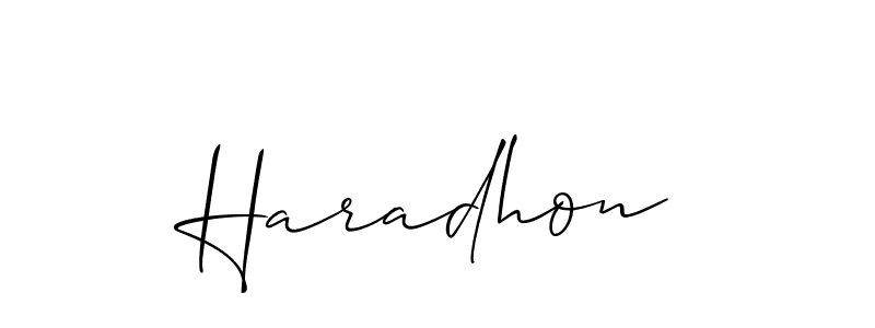 You can use this online signature creator to create a handwritten signature for the name Haradhon. This is the best online autograph maker. Haradhon signature style 2 images and pictures png